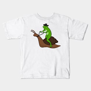 Cowboy Frog and Snail Steed Kids T-Shirt